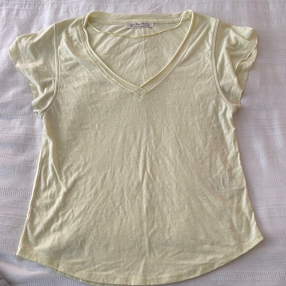 Free People yellow short sleeve tshirt